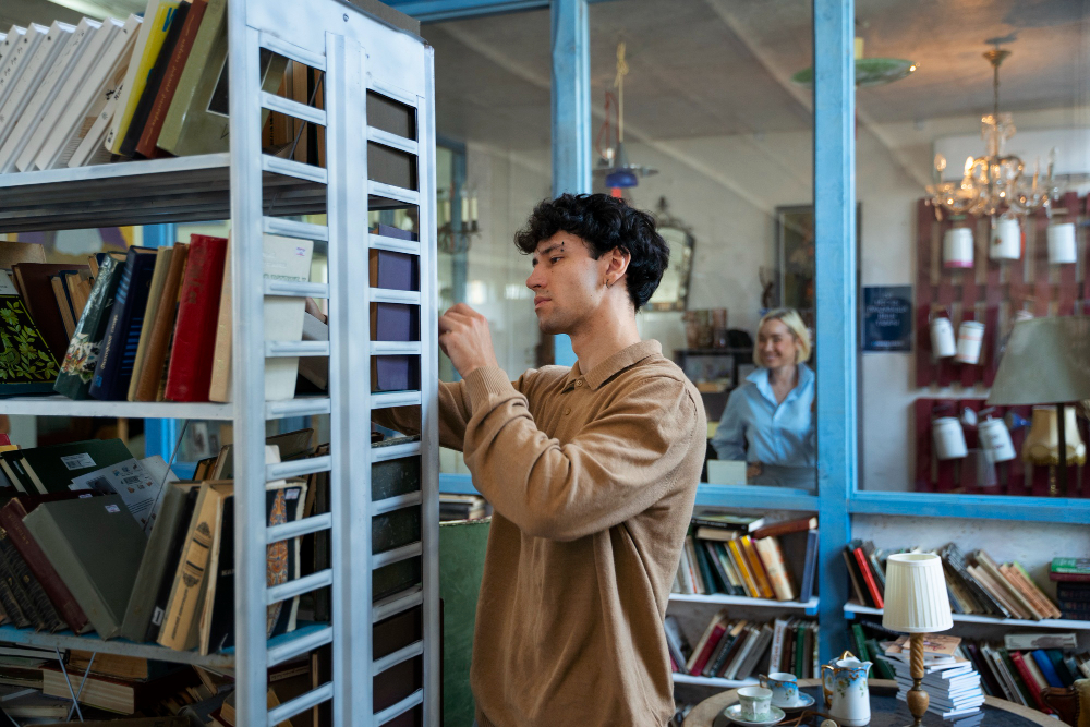 Personal library shelves